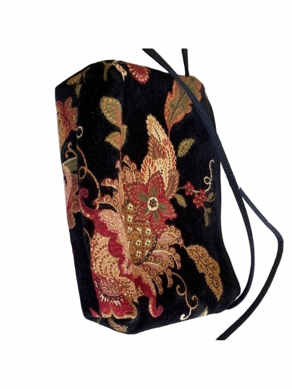 Vintage Danny K Black and Red tapestry Bag adjustable strap